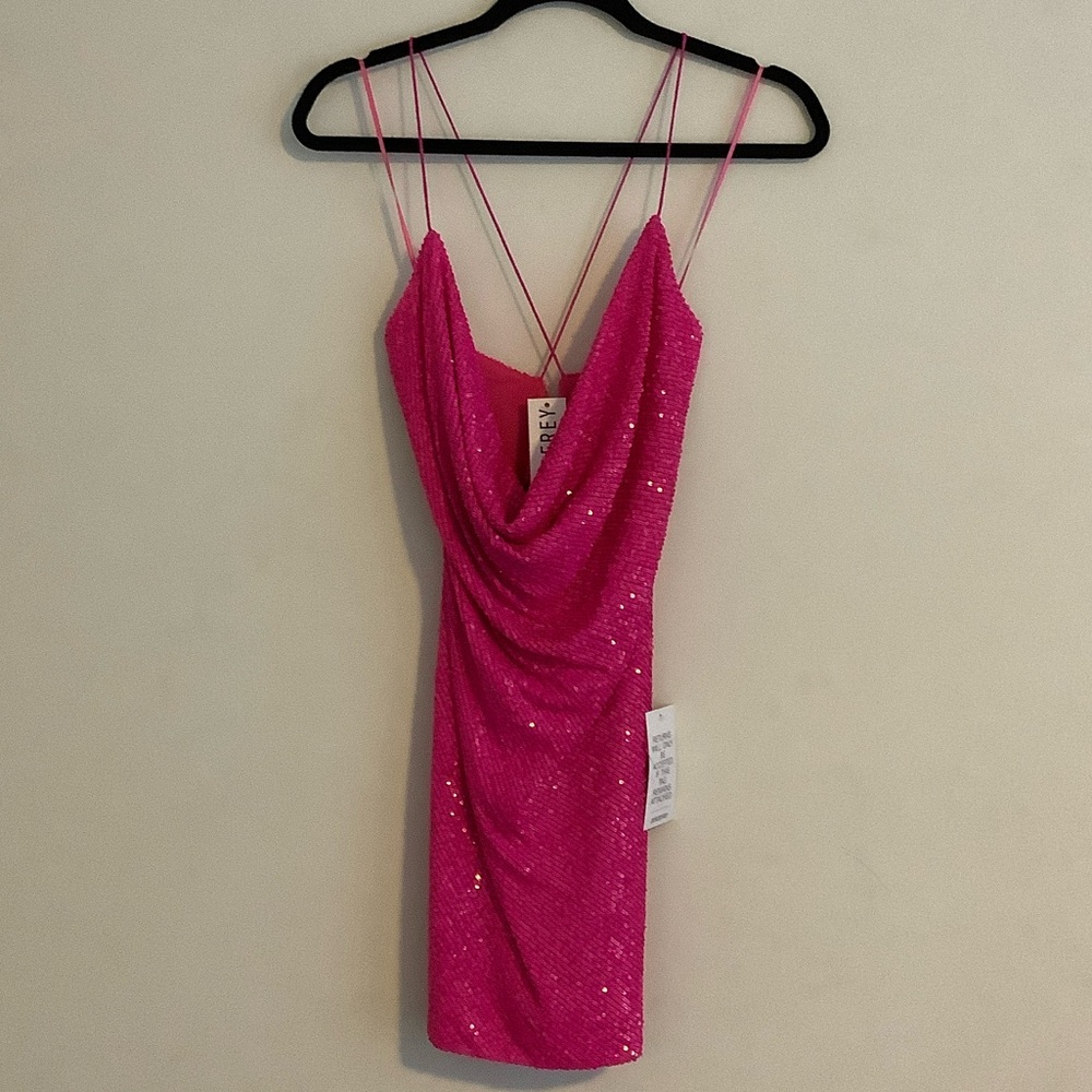 JAYGODFREY Pink Sequin Mini Dress